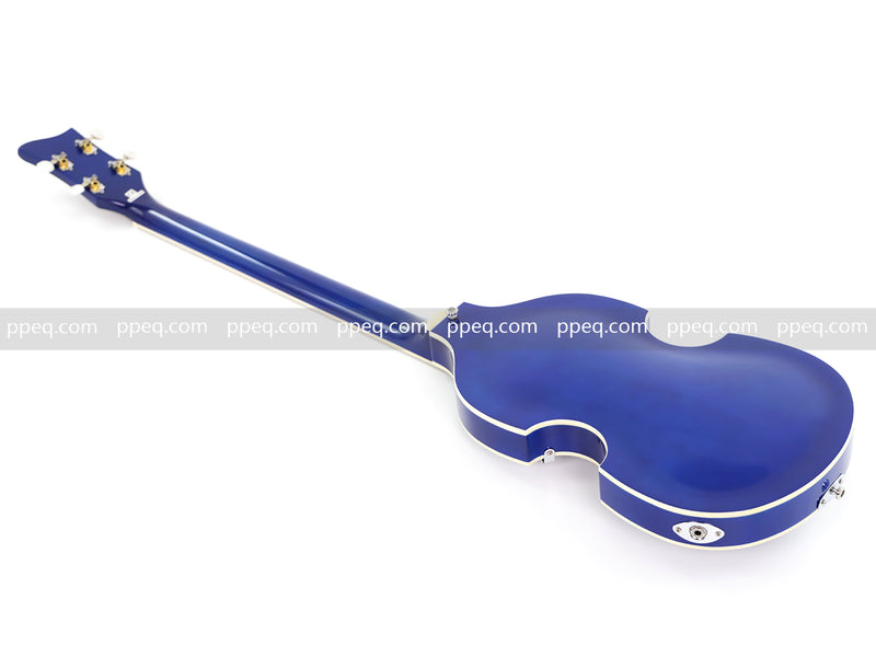 4-String Violin-Shaped Electric Bass Guitar with Gloss Dark Blue Finish (HY-2518)