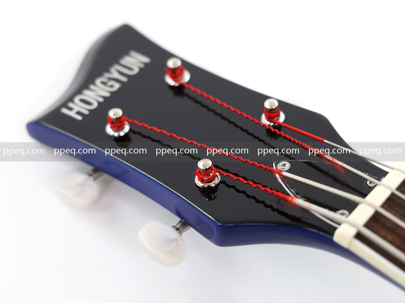 4-String Violin-Shaped Electric Bass Guitar with Gloss Dark Blue Finish (HY-2518)