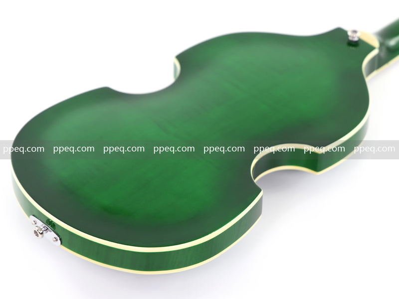 4-String Violin-Shaped Electric Bass Guitar with Gloss Emerald Green Finish (HY-2522)