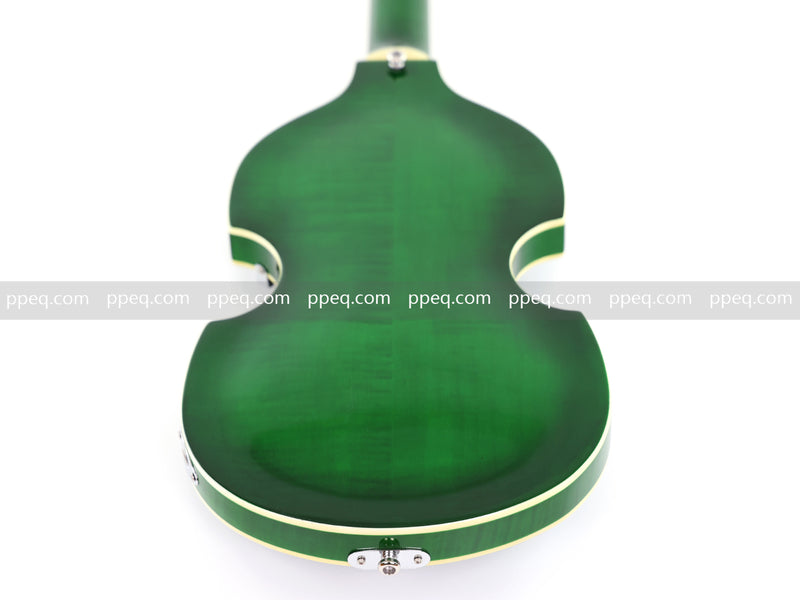 4-String Violin-Shaped Electric Bass Guitar with Gloss Emerald Green Finish (HY-2522)