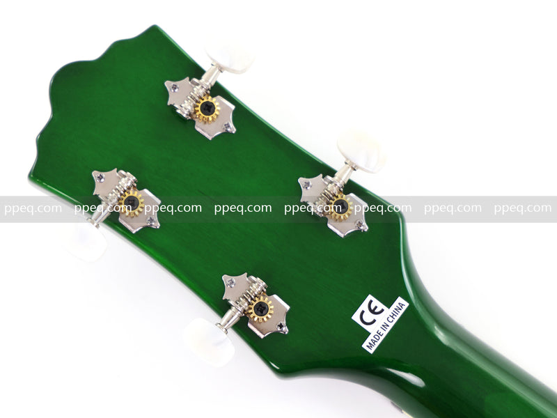 4-String Violin-Shaped Electric Bass Guitar with Gloss Emerald Green Finish (HY-2522)