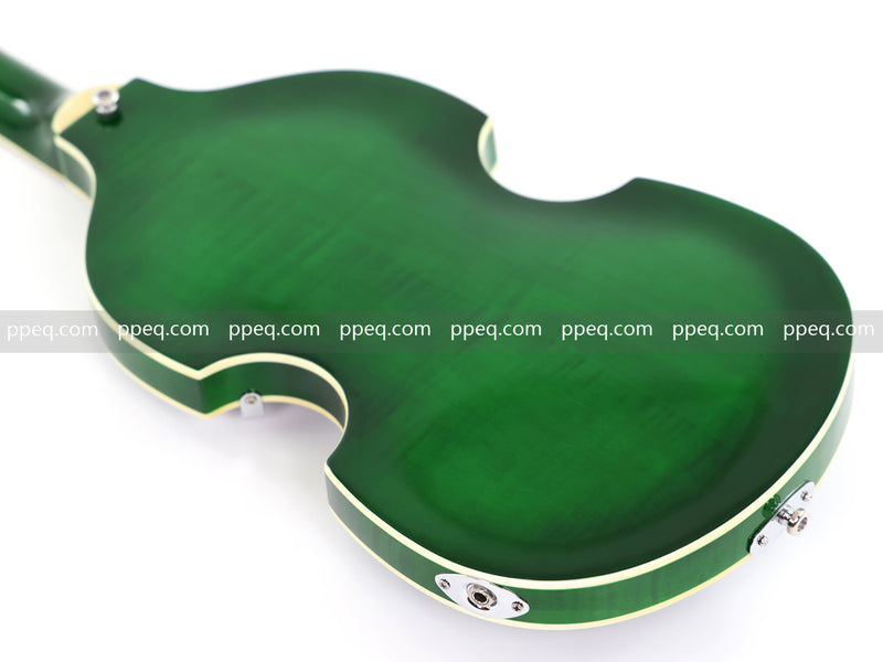 4-String Violin-Shaped Electric Bass Guitar with Gloss Emerald Green Finish (HY-2522)