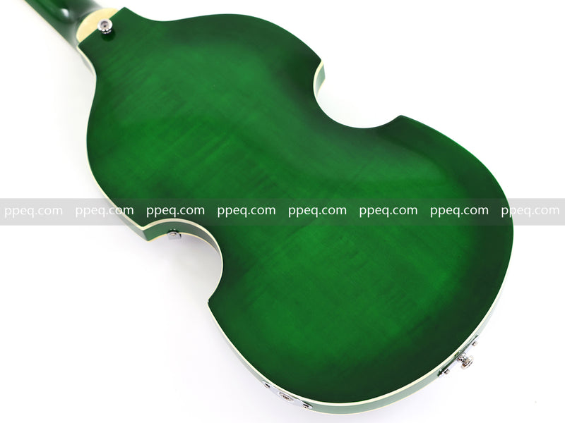 4-String Violin-Shaped Electric Bass Guitar with Gloss Emerald Green Finish (HY-2522)