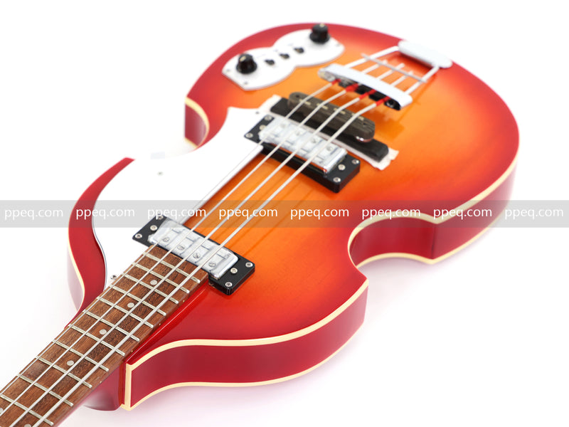 4-String Violin-Shaped Electric Bass Guitar with Gloss Sunburst Finish (HY-2514)