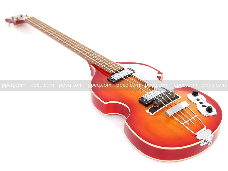 4-String Violin-Shaped Electric Bass Guitar with Gloss Sunburst Finish (HY-2514)