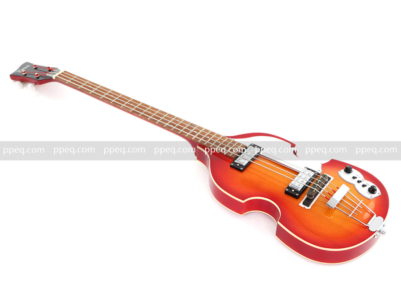 4-String Violin-Shaped Electric Bass Guitar with Gloss Sunburst Finish (HY-2514)