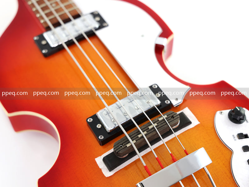 4-String Violin-Shaped Electric Bass Guitar with Gloss Sunburst Finish (HY-2514)