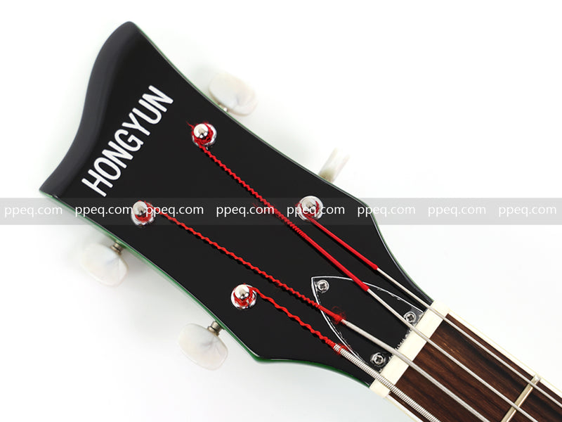 4-String Violin-Shaped Electric Bass with Gloss Lime Green-Cream Sunburst Finish (HY-2512)