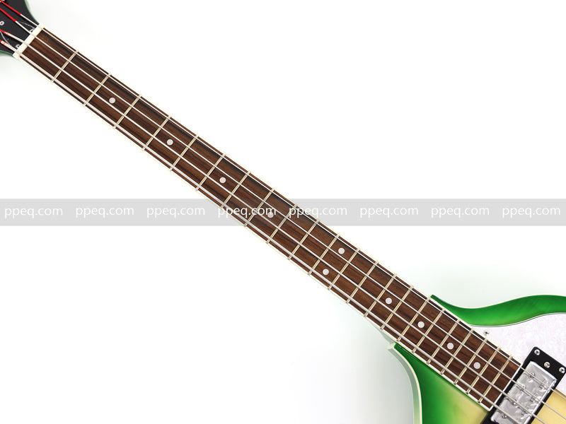 4-String Violin-Shaped Electric Bass with Gloss Lime Green-Cream Sunburst Finish (HY-2512)
