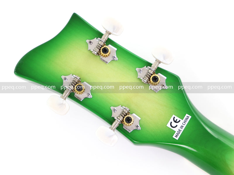 4-String Violin-Shaped Electric Bass with Gloss Lime Green-Cream Sunburst Finish (HY-2512)