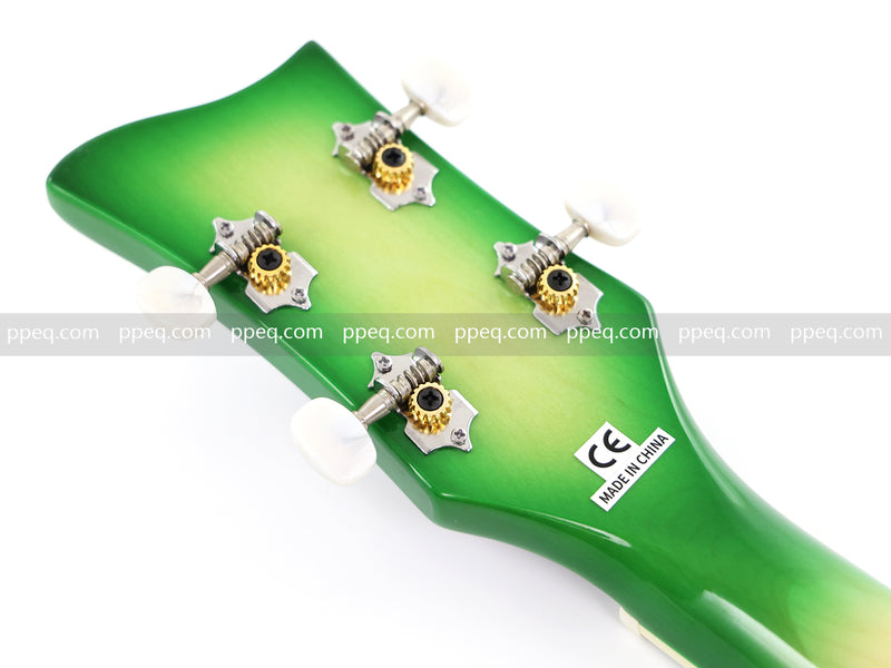 4-String Violin-Shaped Electric Bass with Gloss Lime Green-Cream Sunburst Finish (HY-2512)