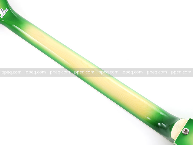 4-String Violin-Shaped Electric Bass with Gloss Lime Green-Cream Sunburst Finish (HY-2512)