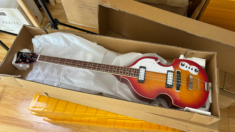 4-String Thick Semi-Hollow Body Violin Style Electric Bass Guitar (PHY-125X)