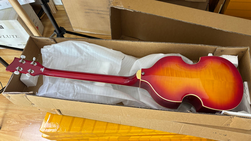 4-String Thick Semi-Hollow Body Violin Style Electric Bass Guitar (PHY-125X)