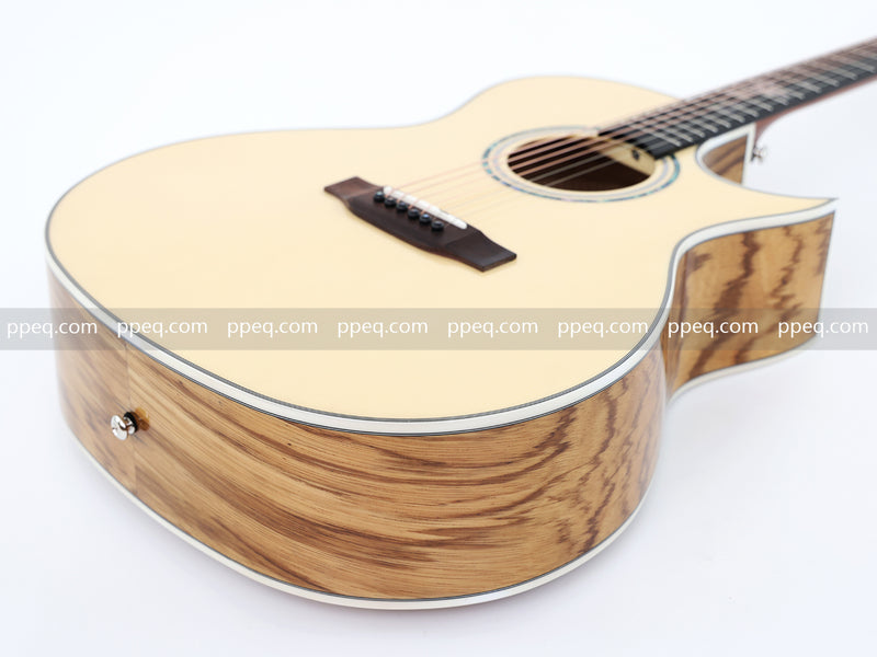 41-Inch Zebrawood Back & Sides Glossy Finish Acoustic Guitar (JY-G4010)