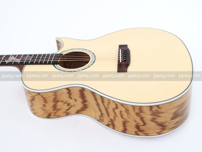 41-Inch Zebrawood Back & Sides Glossy Finish Acoustic Guitar (JY-G4010)