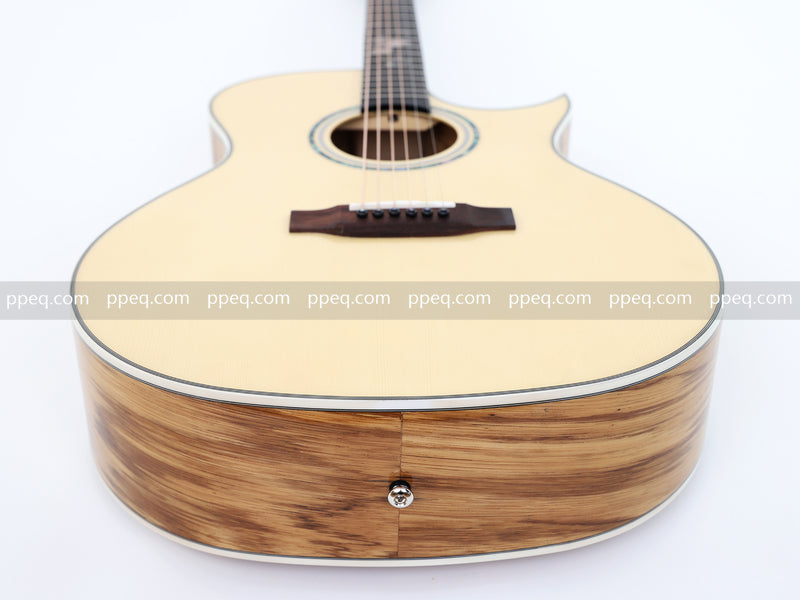 41-Inch Zebrawood Back & Sides Glossy Finish Acoustic Guitar (JY-G4010)