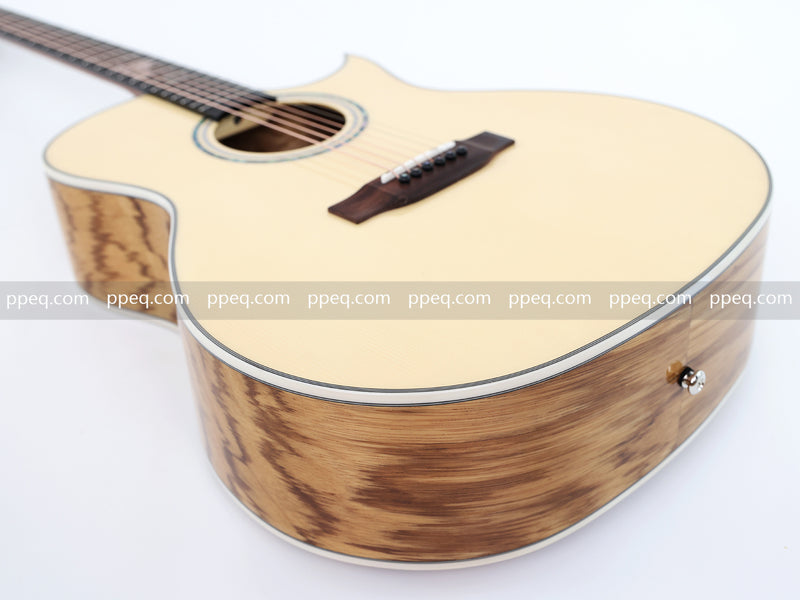 41-Inch Zebrawood Back & Sides Glossy Finish Acoustic Guitar (JY-G4010)
