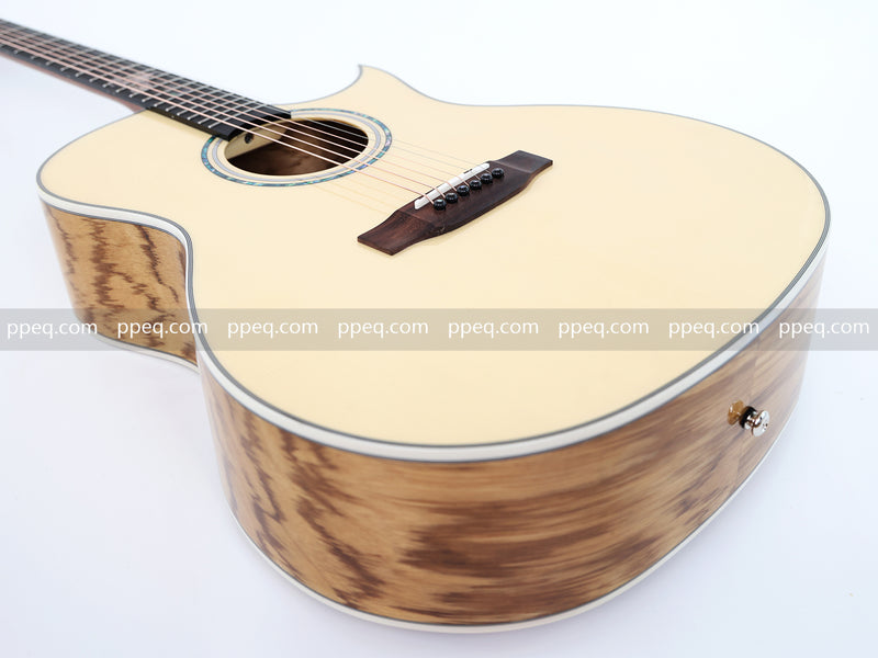 41-Inch Zebrawood Back & Sides Glossy Finish Acoustic Guitar (JY-G4010)