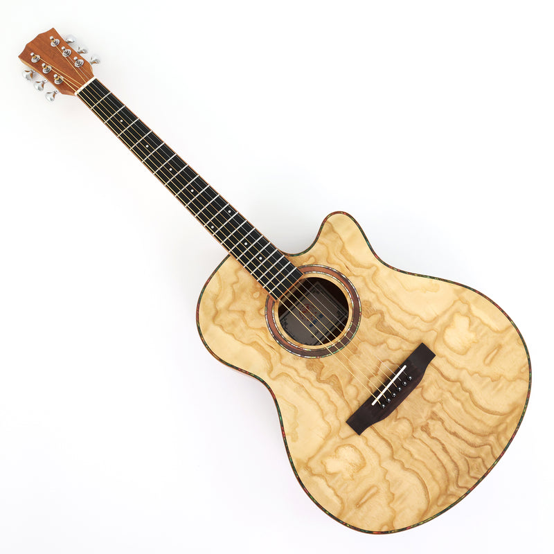 40-inch Tamo Ash Top Acoustic Guitar with Satin Finish (TY-010)