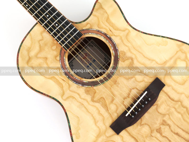 40-inch Tamo Ash Top Acoustic Guitar with Satin Finish (TY-010)