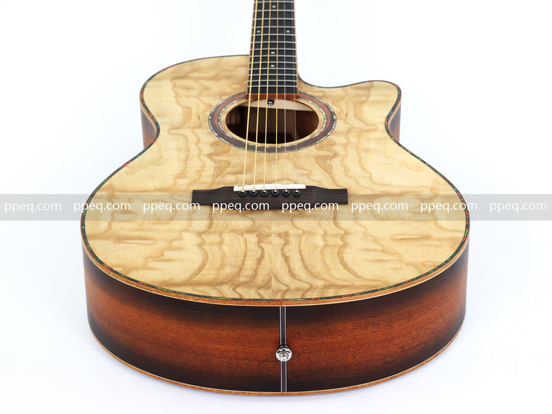 40-inch Tamo Ash Top Acoustic Guitar with Satin Finish (TY-010)