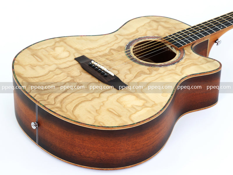 40-inch Tamo Ash Top Acoustic Guitar with Satin Finish (TY-010)