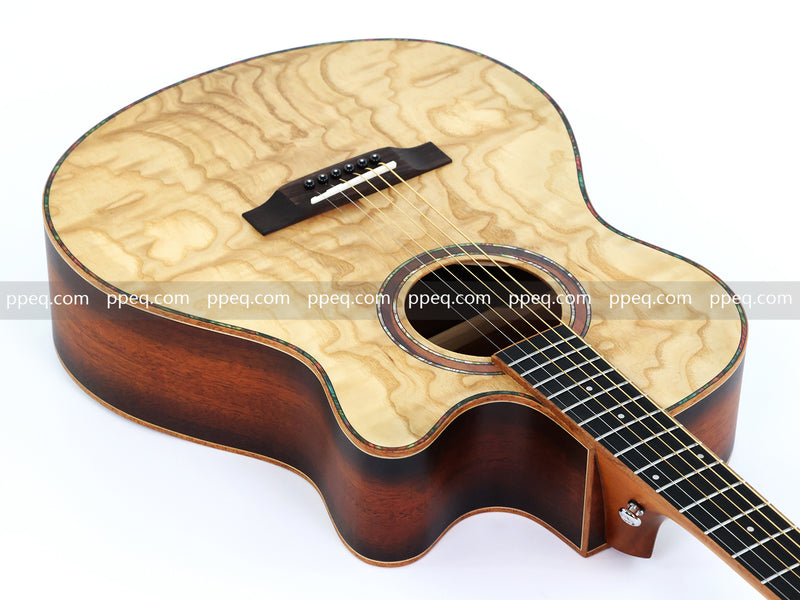 40-inch Tamo Ash Top Acoustic Guitar with Satin Finish (TY-010)