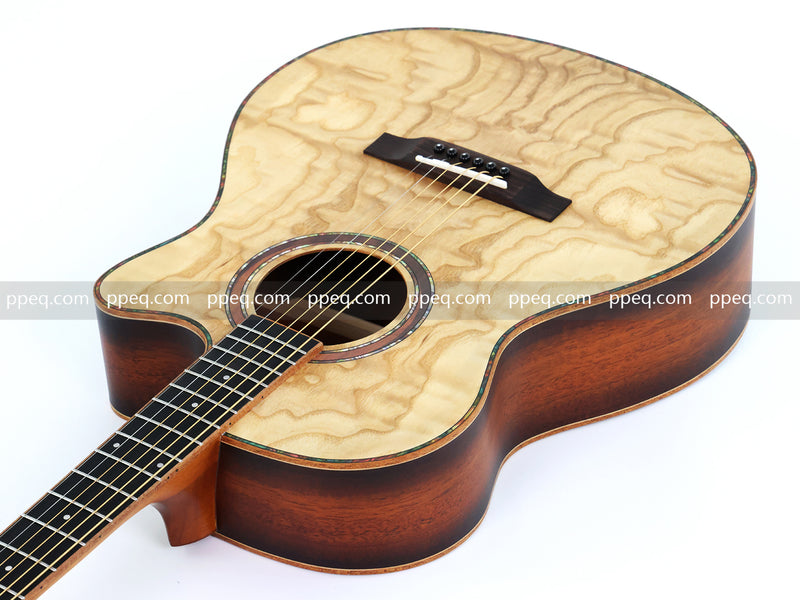 40-inch Tamo Ash Top Acoustic Guitar with Satin Finish (TY-010)
