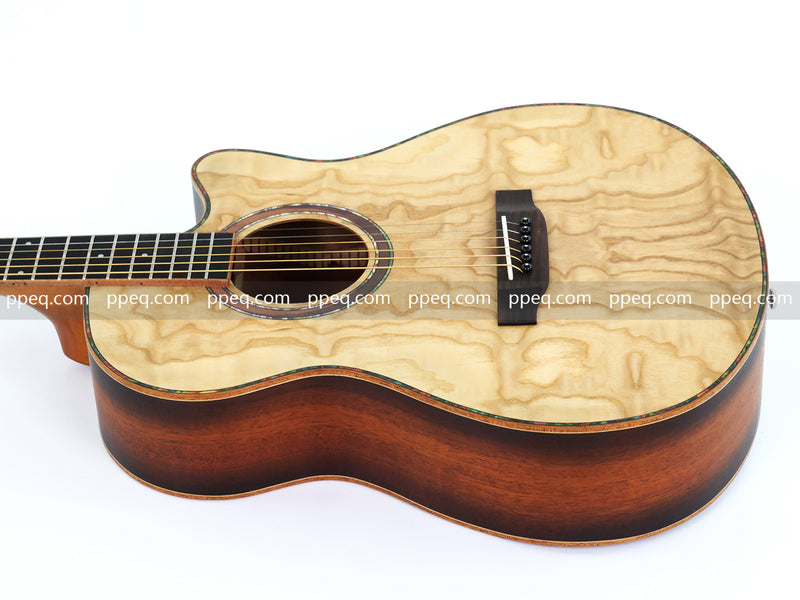 40-inch Tamo Ash Top Acoustic Guitar with Satin Finish (TY-010)