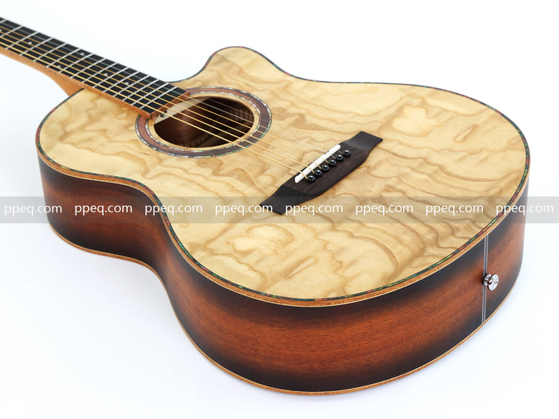 40-inch Tamo Ash Top Acoustic Guitar with Satin Finish (TY-010)