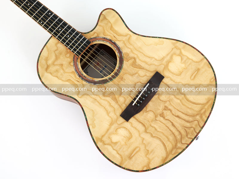 40-inch Tamo Ash Top Acoustic Guitar with Satin Finish (TY-010)