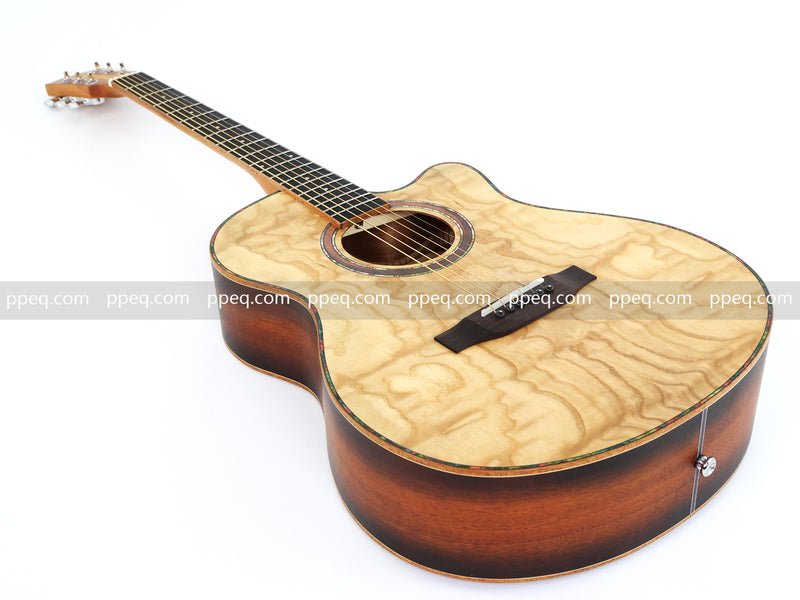 40-inch Tamo Ash Top Acoustic Guitar with Satin Finish (TY-010)