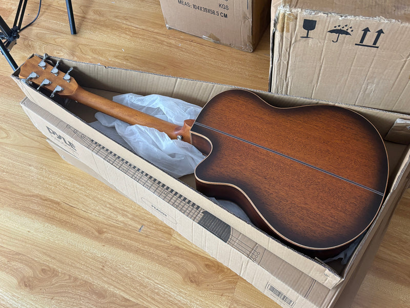 40-inch Tamo Ash Top Acoustic Guitar with Satin Finish (TY-010)