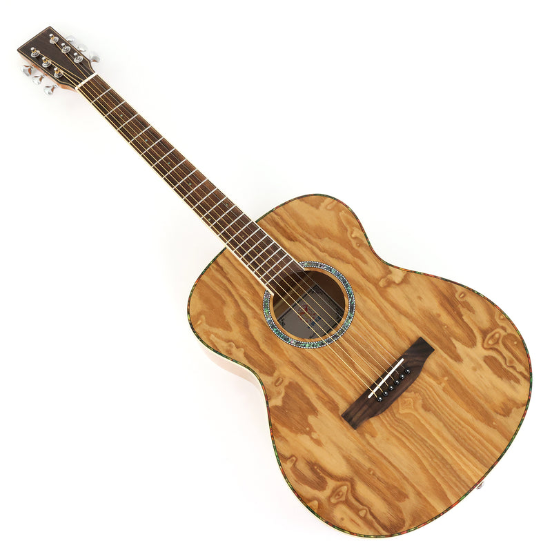 40 Inch Figured Ash Body Acoustic Guitar with Gloss Finish (TY-016)