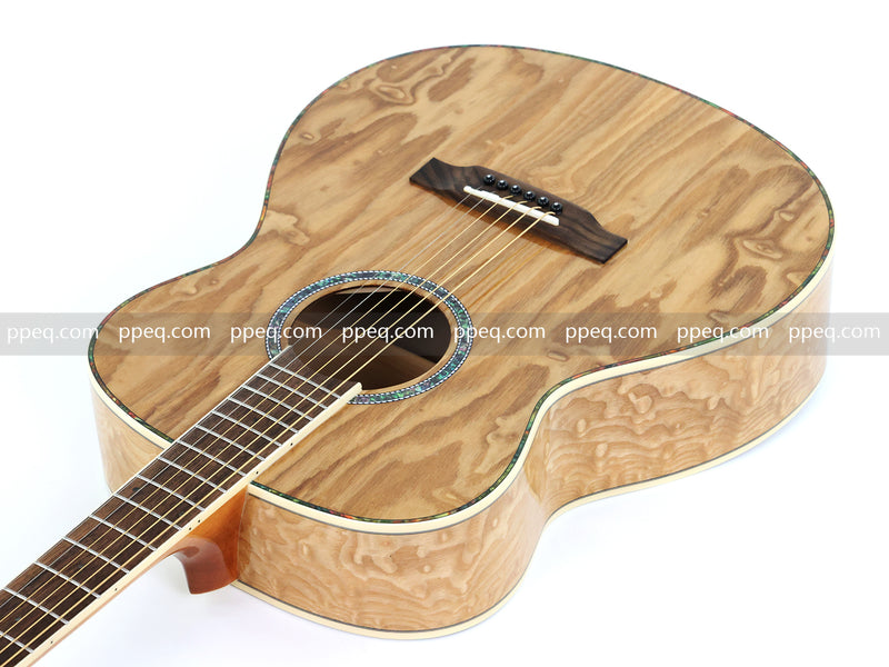 40 Inch Figured Ash Body Acoustic Guitar with Gloss Finish (TY-016)
