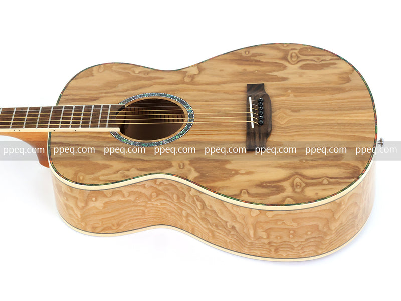 40 Inch Figured Ash Body Acoustic Guitar with Gloss Finish (TY-016)