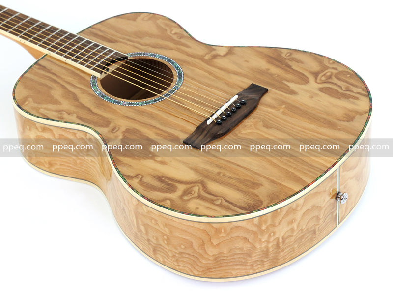 40 Inch Figured Ash Body Acoustic Guitar with Gloss Finish (TY-016)