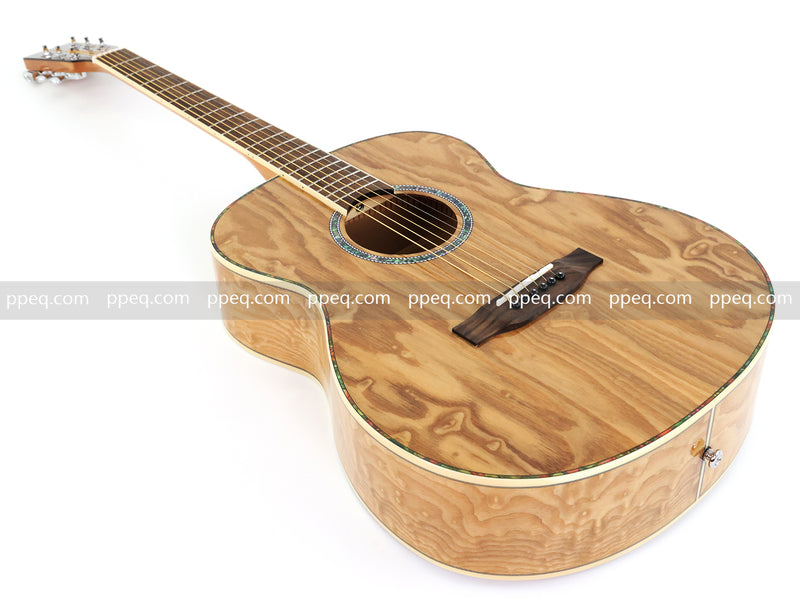 40 Inch Figured Ash Body Acoustic Guitar with Gloss Finish (TY-016)