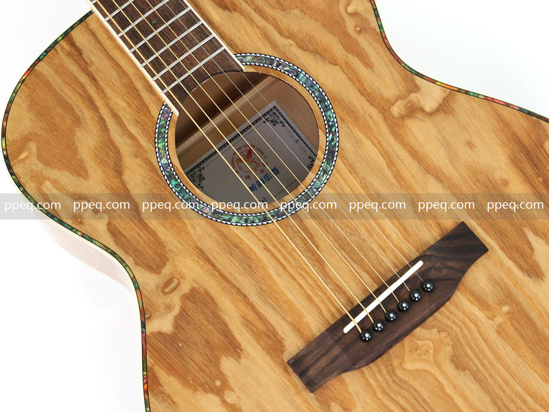 40 Inch Figured Ash Body Acoustic Guitar with Gloss Finish (TY-016)