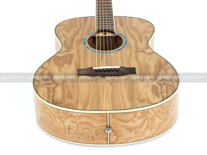 40 Inch Figured Ash Body Acoustic Guitar with Gloss Finish (TY-016)