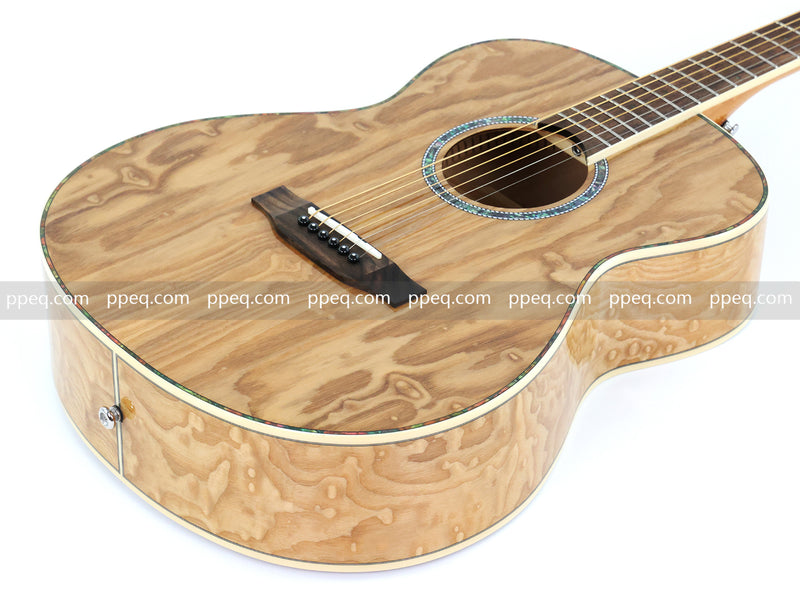 40 Inch Figured Ash Body Acoustic Guitar with Gloss Finish (TY-016)