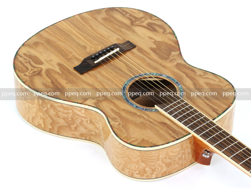 40 Inch Figured Ash Body Acoustic Guitar with Gloss Finish (TY-016)