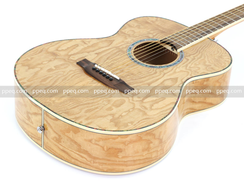 40 Inch Tamo Ash Body Acoustic Guitar with Gloss Finish (TY-015)