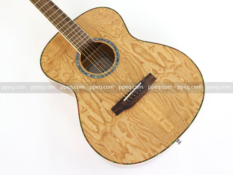 40 Inch Tamo Ash Body Acoustic Guitar with Gloss Finish (TY-015)