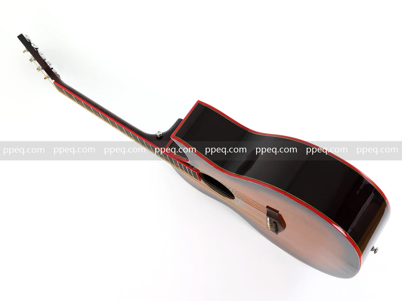 41-inch All Solid Mahogany Body Acoustic Guitar with Gloss Finish (TY-007)