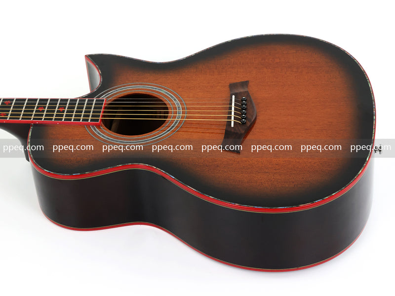 41-inch All Solid Mahogany Body Acoustic Guitar with Gloss Finish (TY-007)