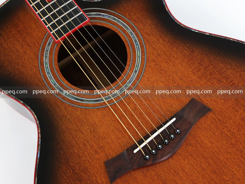 41-inch All Solid Mahogany Body Acoustic Guitar with Gloss Finish (TY-007)