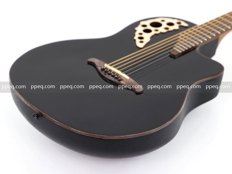 41-inch Roundback Acoustic Guitar with Black Gloss Finish (YMZ-274)