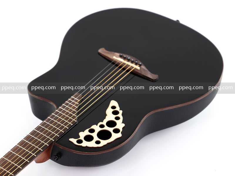 41-inch Roundback Acoustic Guitar with Black Gloss Finish (YMZ-274)
